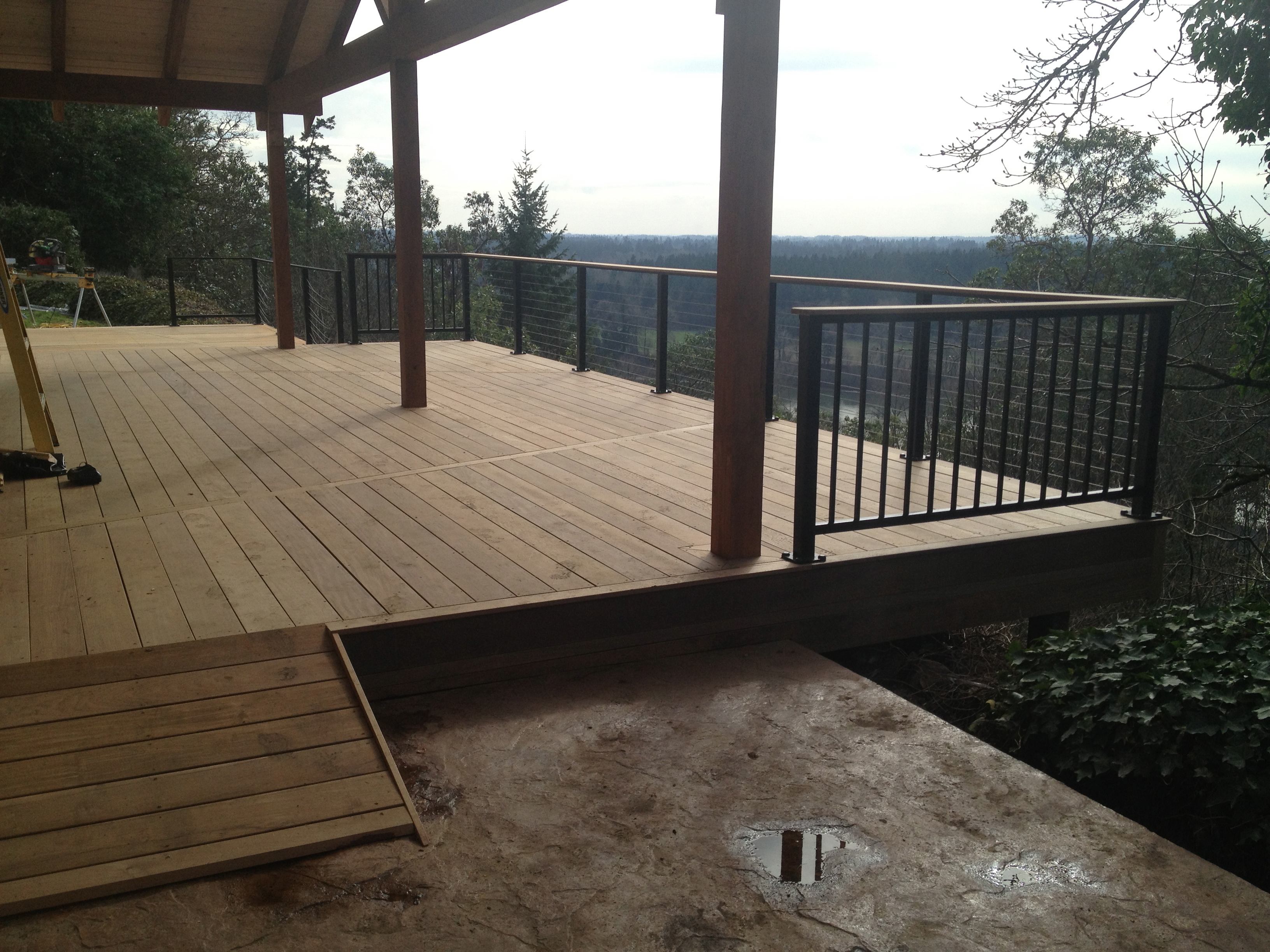 Ironwood deck w/ramp, overhang and rails
