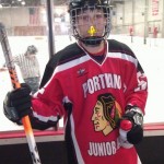 Our son playing Ice Hockey for the Portland Junior Hawks
