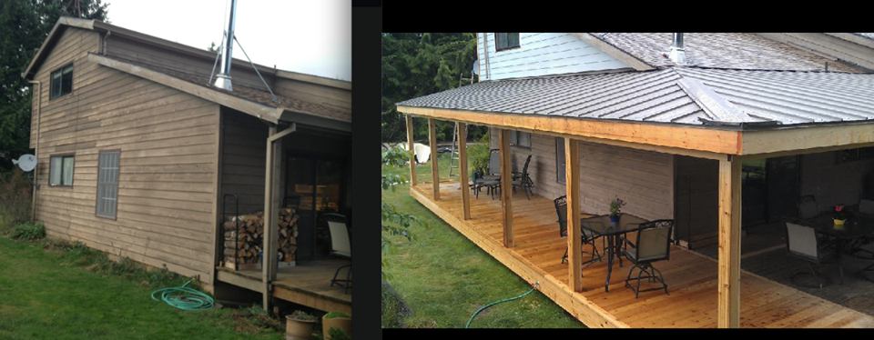 Before and After wrap around porch