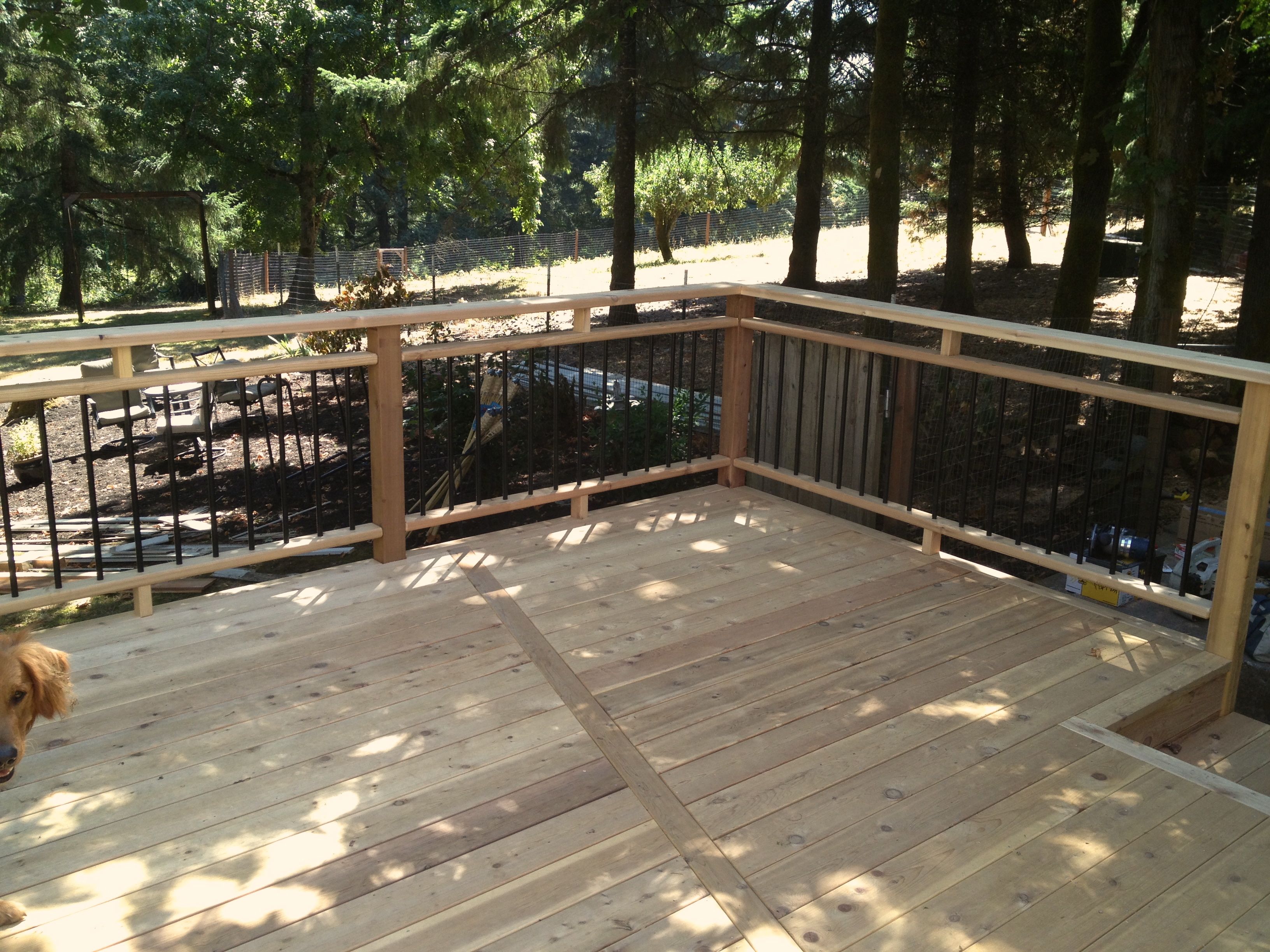 Cedar Deck with Aluminum Picket Rails