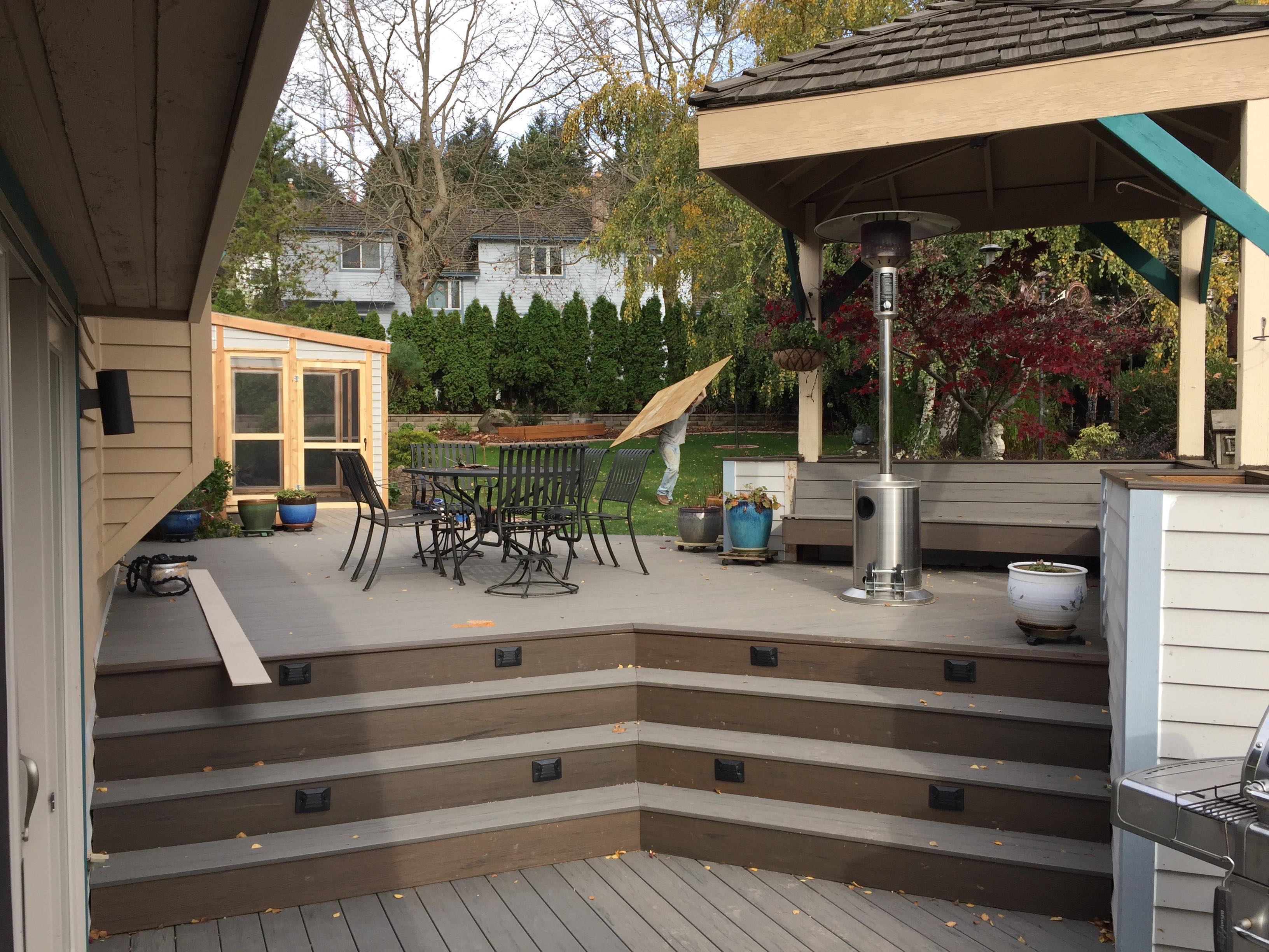 Timbertech steps, decking and border