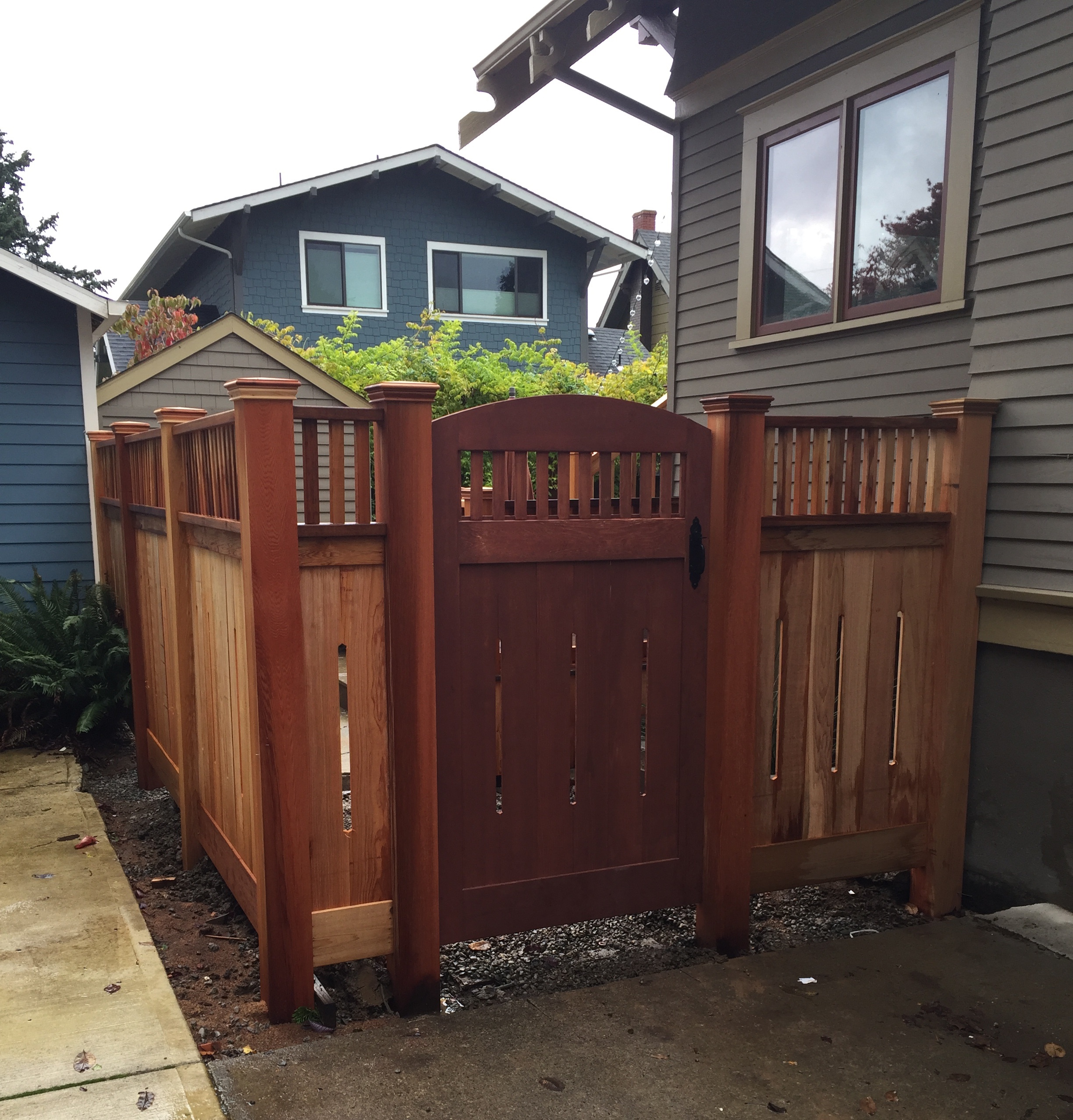 Clear Cedar custom fence with 6x6 posts